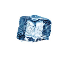 Obraz premium Ice cube isolated on transparent background cutout