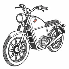 Fototapeta premium Electric motorbike with lightning bolt emblem electric motorcycle