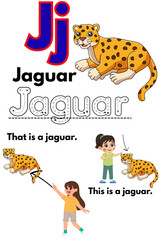 Educational 'Jaguar' Learning Sheet A Captivating Introduction to Animals for Young Minds