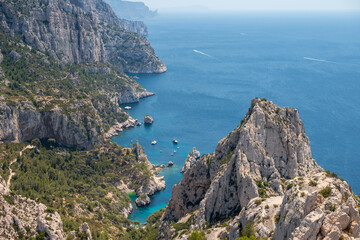Magnifique vue sur les Calanques de Sugiton et la mer Méditerranéen proche de Marseille en France