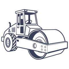 Dark blue road roller vehicle construction vehicle