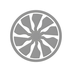 Abstract Gray Wheel Design: A Circular Graphic Featuring Radial Spokes
