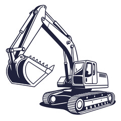 Excavator machine digging construction heavy machinery