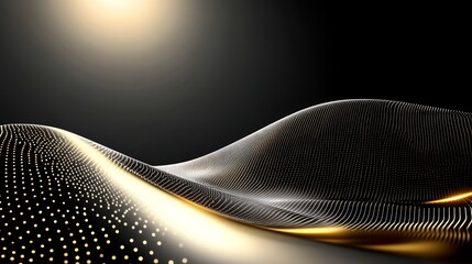 Abstract gold wave design on black background (14)