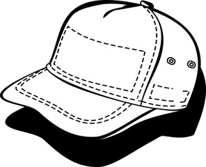 baseball cap black white vector