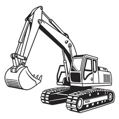 Excavator machine with bucket construction heavy machinery