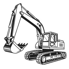 Excavator machine heavy equipment construction digger