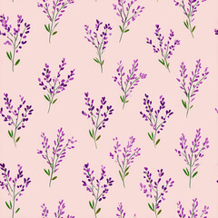 Obraz premium Playful Hand-Drawn Background with Lavender Floral Design