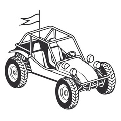 Off road buggy with flag vehicle recreational