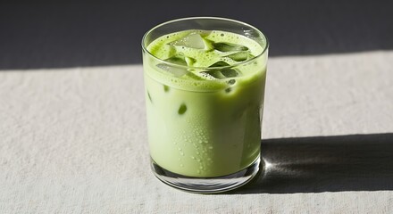 Iced Matcha Latte in Glass