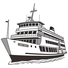 Passenger ferry with multiple decks ship boat