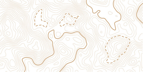 Abstract vector topographic map with isolines on white background