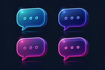 Vibrant Colorful Speech Bubbles for Communication