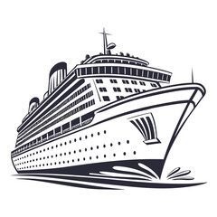 Large cruise ship sailing on water ocean liner vessel