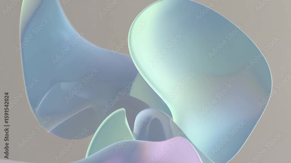 Aufkleber abstract pastel blue and green shapes create a dynamic composition. the forms overlap and interweave