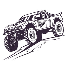 Off road racing truck climbing dirt mound off road truck © Ghgs