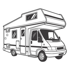 Naklejka premium Motorhome with extended roof campervan vehicle