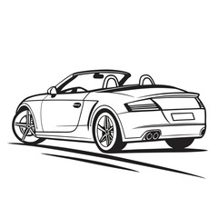 Obraz premium Sleek convertible sports car outline coupe automotive