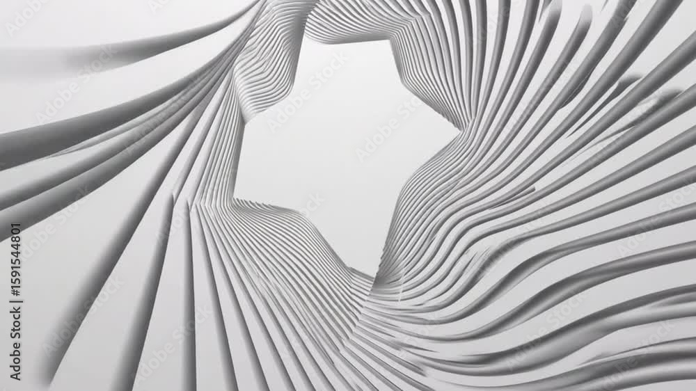 Poster abstract lines forming a tunnel shape with a central star opening
