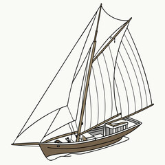 Sailing boat with white sails yacht sailboat