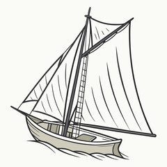 Sailing boat with sails and mast sailboat nautical
