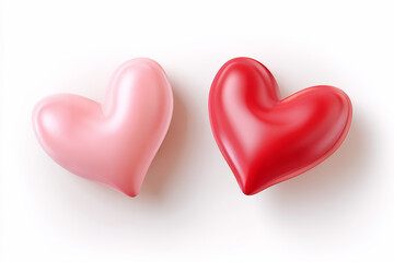 Obraz premium Shiny 3D Pink and Red Hearts in Vector Art Style for Design Projects