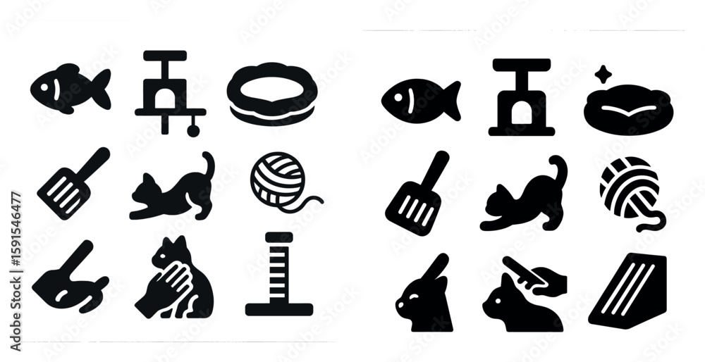 Poster the image is of a cat toy set with various items such as a cat toy, a cat scratching post, and a cat