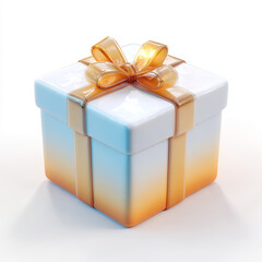 Obraz premium Glossy Gift Box with Gradient Colors and a Shiny Bow