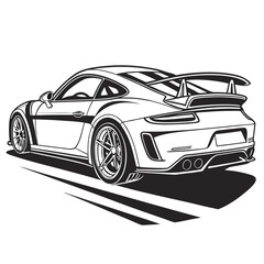 Sleek sports car with rear spoiler coupe automotive