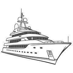 Obraz premium Sleek multi-deck superyacht with grey windows luxury