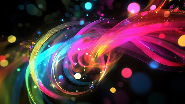 Abstract swirling colorful lights
