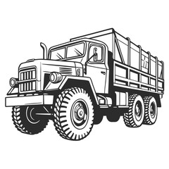 Vintage military truck illustration vintage truck transport vehicle