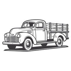 Vintage pickup truck illustration retro truck classic vehicle