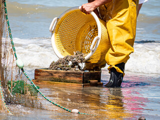 On a sunny summer beach, people share stories. Kids dig with shovels to build sandcastles, while...