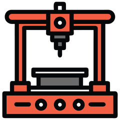 Fototapeta premium 3D Printer Vector Icon Manufacturing Technology and Engineering