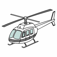 White and grey passenger helicopter with tinted windows aircraft aviation
