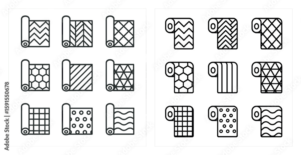 Poster two sets of patterns are shown, one with a checkered pattern and the other with a zigzag pattern
