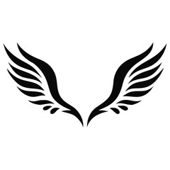 Fototapeta premium Elegant Black and White Wings Vector Design for Freedom