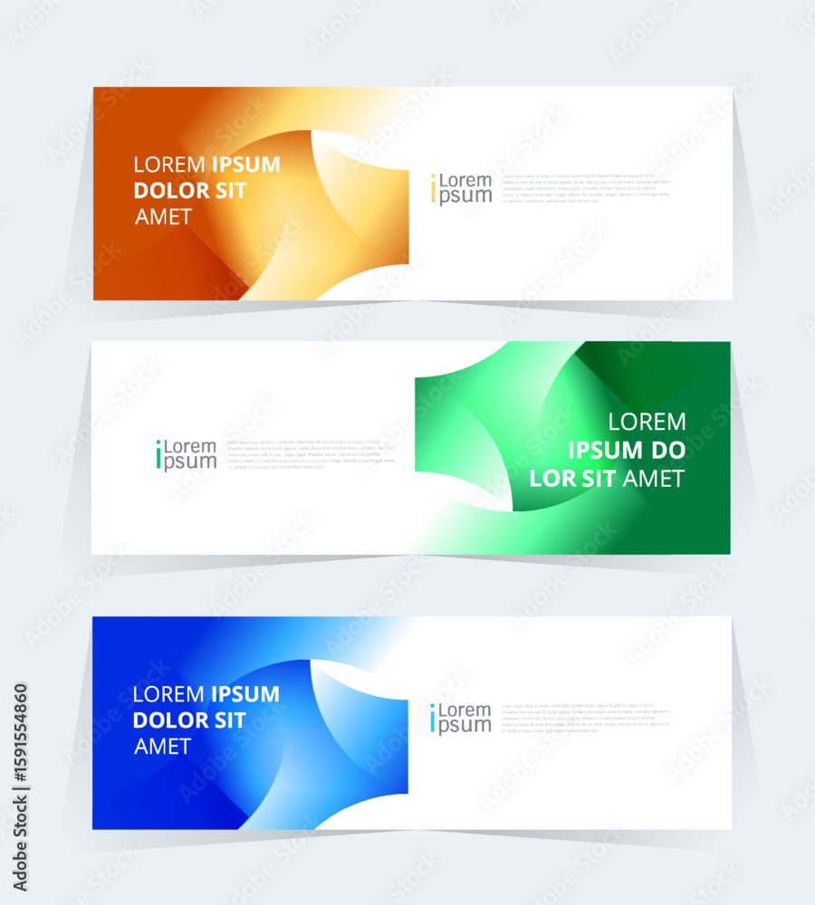 Wall mural banner or header template featuring a color gradient design with abstract geomatic shapes.
