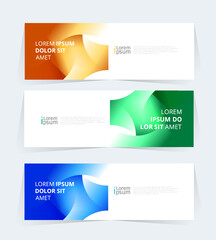 banner or header template featuring a color gradient design with abstract geomatic shapes. 