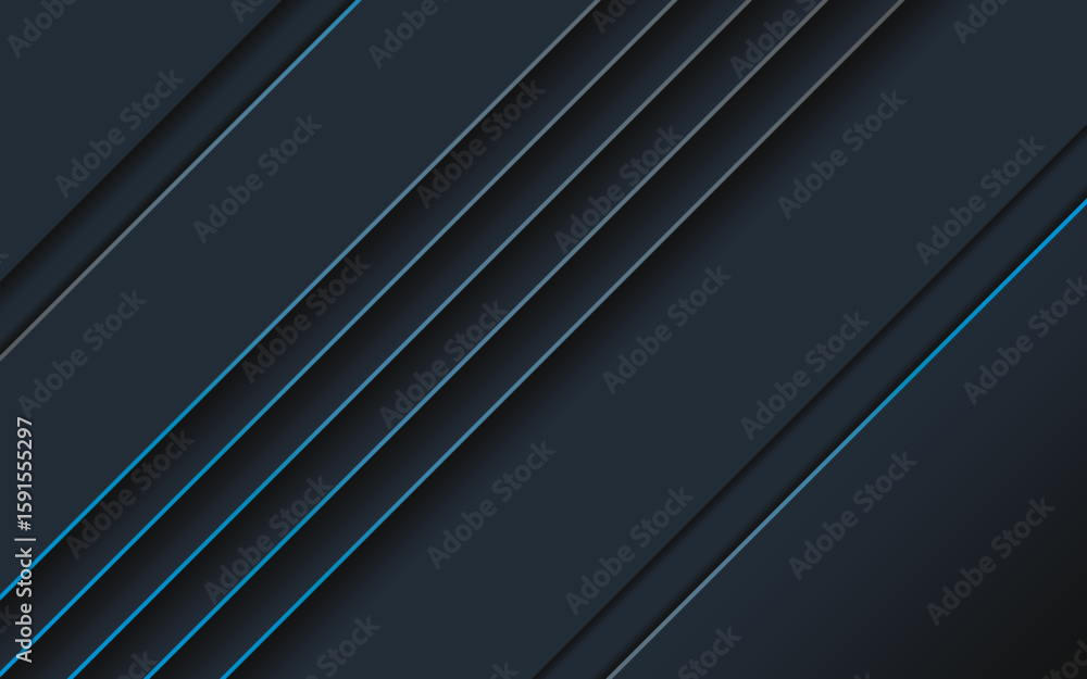 Poster dark tech lines background, futuristic dark background with blue diagonal lines, perfect for tech an
