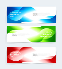 Fototapeta premium banner or header template featuring a color gradient design with abstract geomatic shapes. 