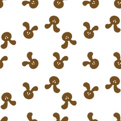 Hand drawn kawaii bunny seamless background