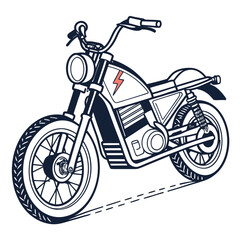 Fototapeta premium Electric motorcycle with lightning bolt emblem motorbike vehicle