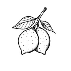 Citrus fruit, Hand-drawn pencil drawing, illustration, transparent background, PNG, no ai