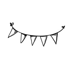 Party garland, Hand-drawn pencil drawing, illustration, transparent background, PNG, no ai