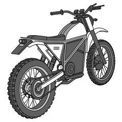 Fototapeta premium Gray electric dirt bike with thick tires and suspension electric motorcycle off road