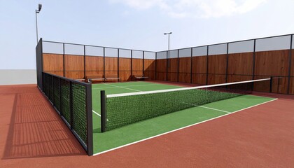 Fototapeta premium Outdoor tennis court, light and airy