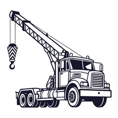 Heavy crane truck lifting hook heavy equipment industrial vehicle © BOY