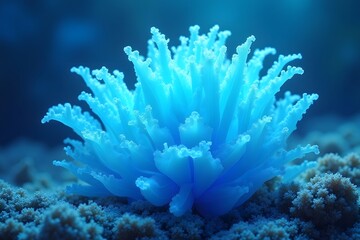 neon pastel Geek blue seaweed in the water